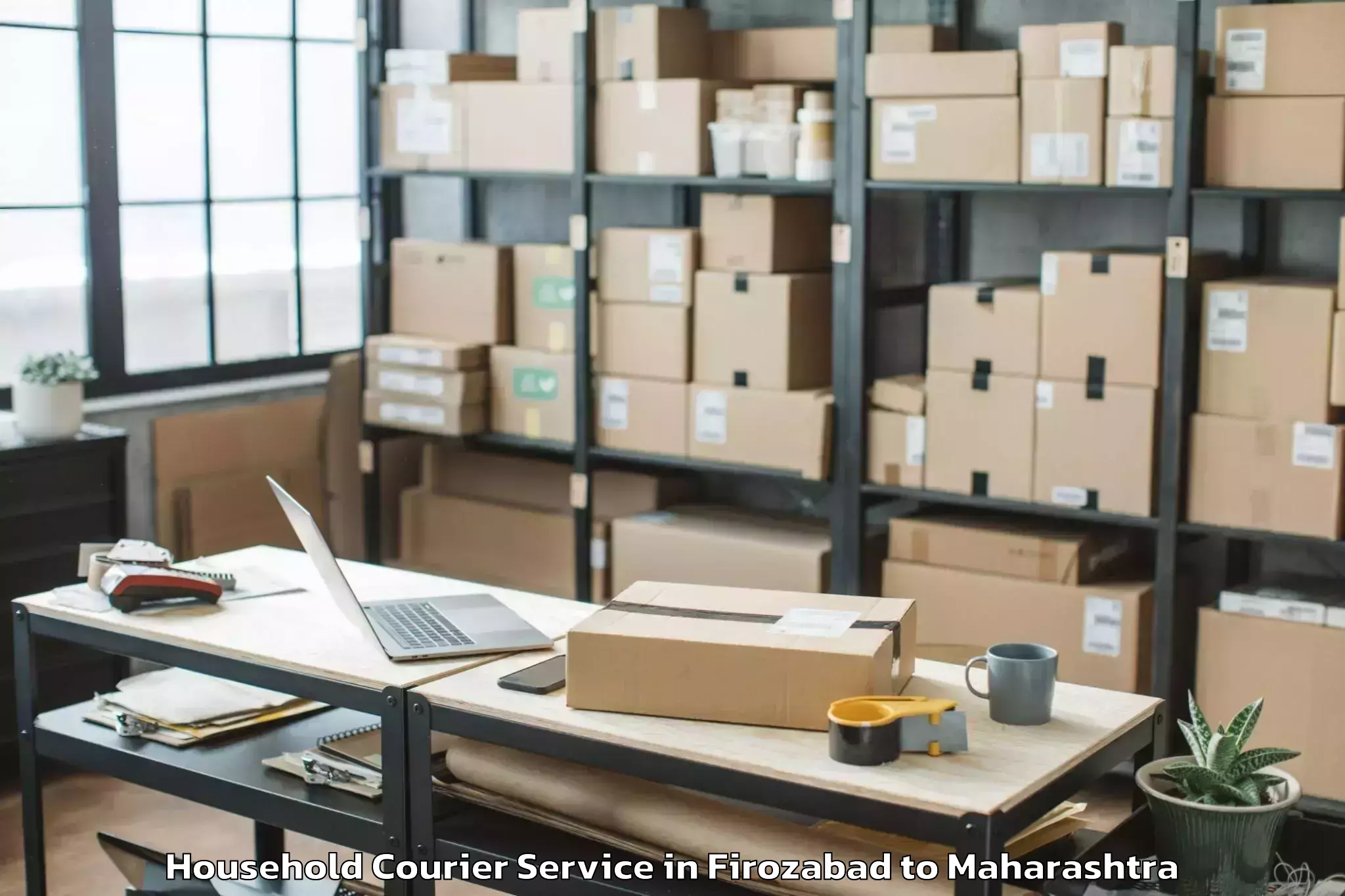 Top Firozabad to Mhasala Household Courier Available